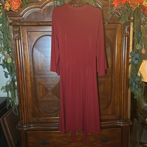 EUC Vintage Y2K Mixit Burgundy Dual Sided Wrap Dress - Picture 14 of 16